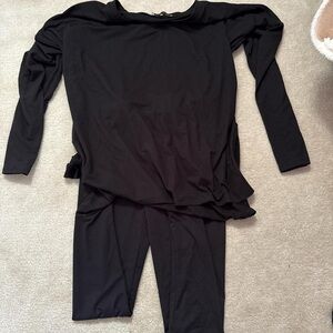 Black Long Sleeve Top and Pants Set